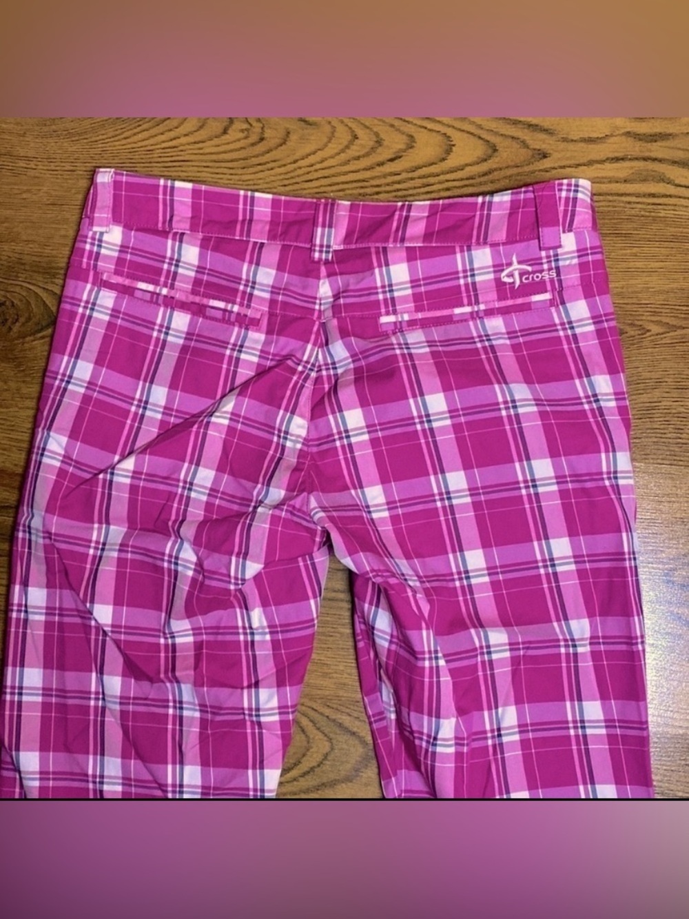 🌷CROSS🌷 NWT Pink Plaid Capri Pants Size 38​